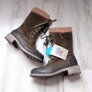 Muk Luks Winter Boots Women Lace Up Zipper